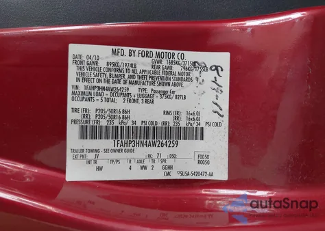 2010 Ford Focus Sel from USA, damaged, VIN 1FAHP3HN4AW264259